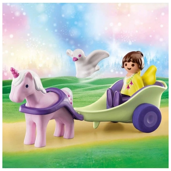 PLAYMOBIL - 70401 - PLAYMOBIL 1.2.3 - Caleche avec licorne et fée