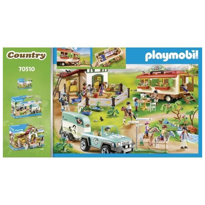 PLAYMOBIL - 70510 - Box de poneys et roulotte