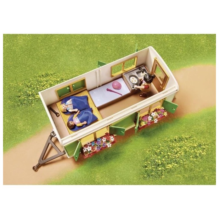 PLAYMOBIL - 70510 - Box de poneys et roulotte
