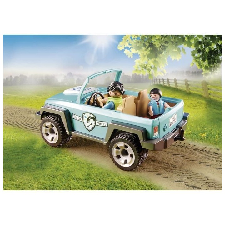 PLAYMOBIL - 70511 - Voiture et van pour poney