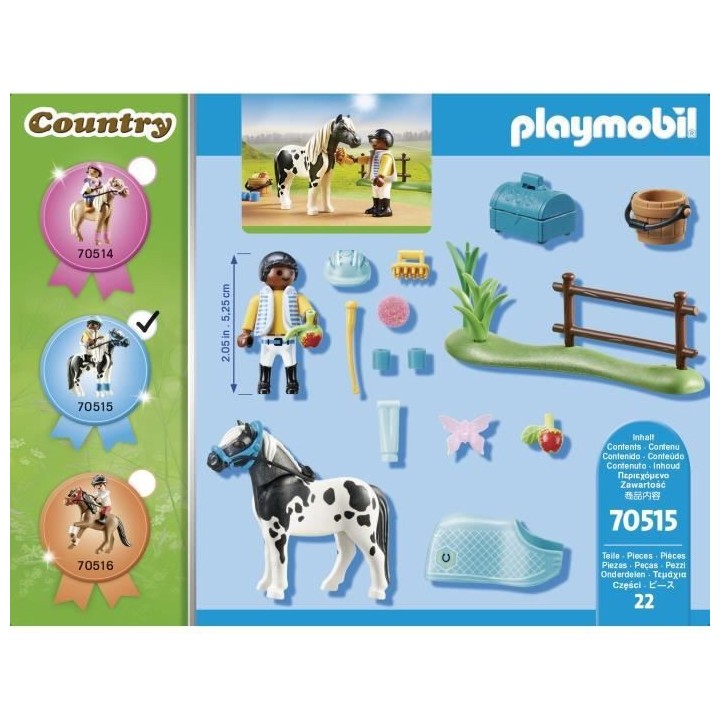 PLAYMOBIL - 70515 - Cavalier et poney Lewitzer