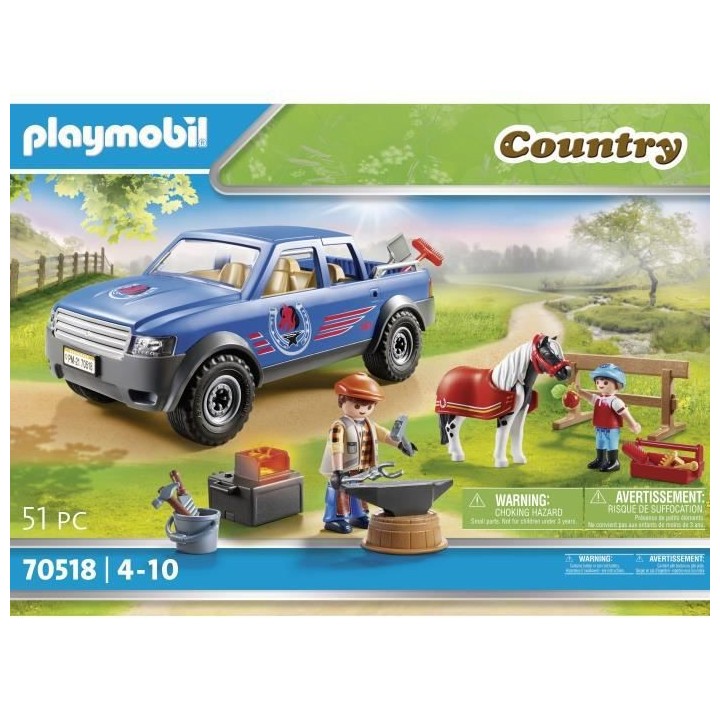 PLAYMOBIL - 70518 - Maréchal-ferrant et véhicule