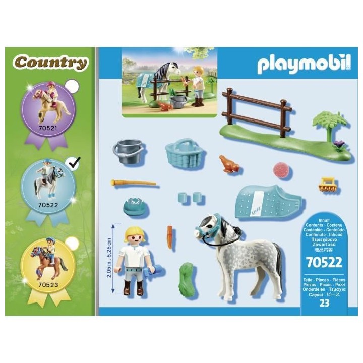 PLAYMOBIL - 70522 - Cavaliere avec poney gris