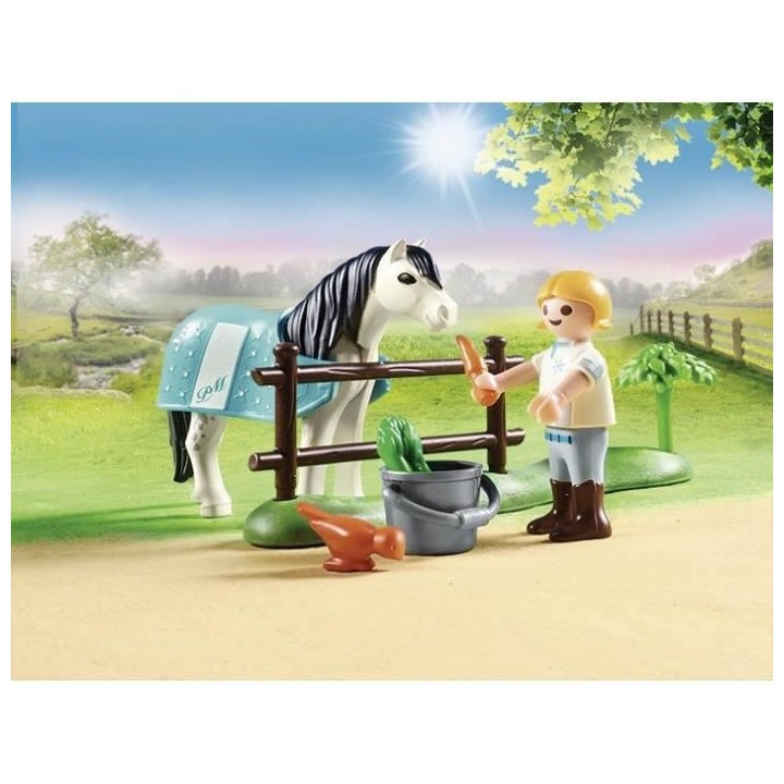 PLAYMOBIL - 70522 - Cavaliere avec poney gris