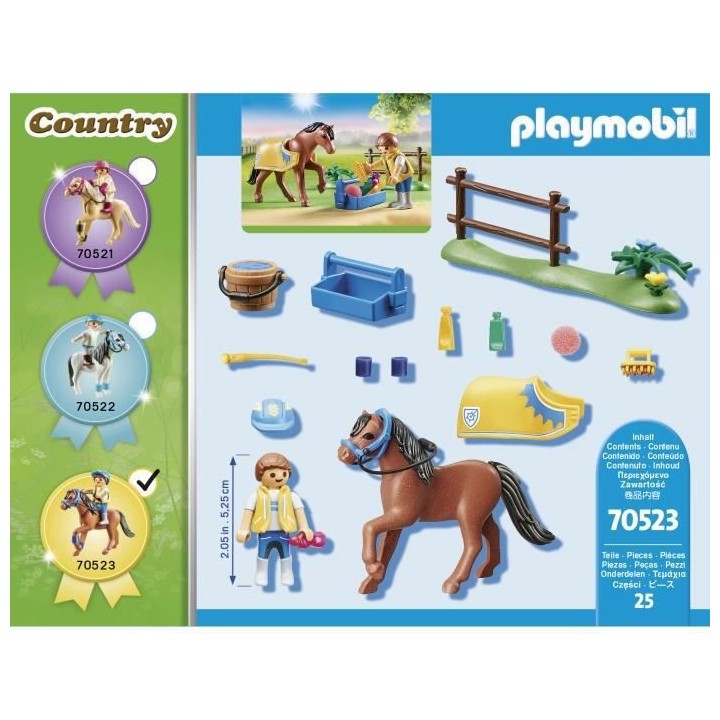 PLAYMOBIL - 70523 - Cavalier avec poney brun