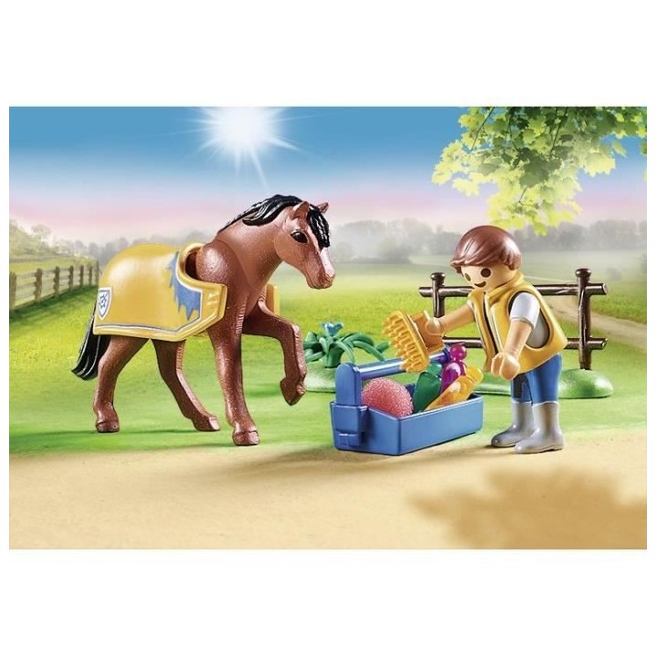 PLAYMOBIL - 70523 - Cavalier avec poney brun