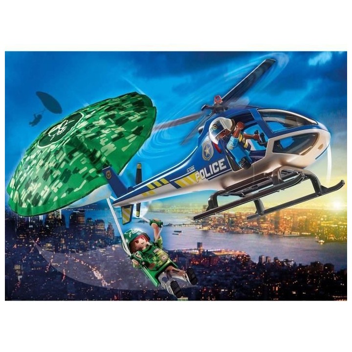 PLAYMOBIL - 70569 - Police Hélicoptere de police et parachutiste