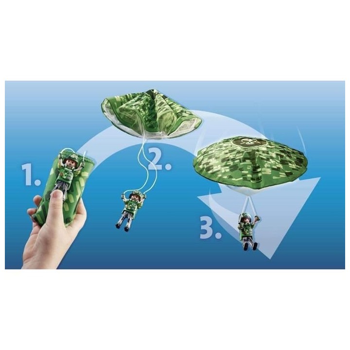 PLAYMOBIL - 70569 - Police Hélicoptere de police et parachutiste