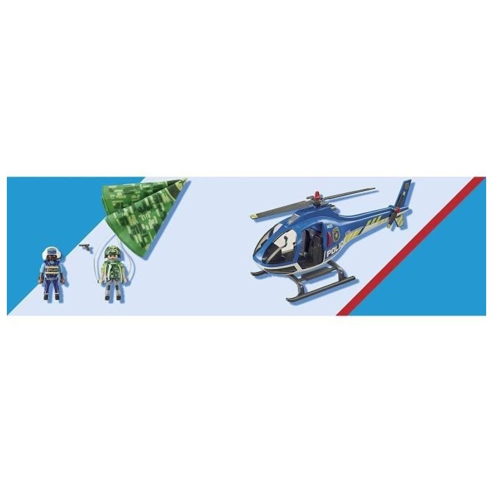 PLAYMOBIL - 70569 - Police Hélicoptere de police et parachutiste