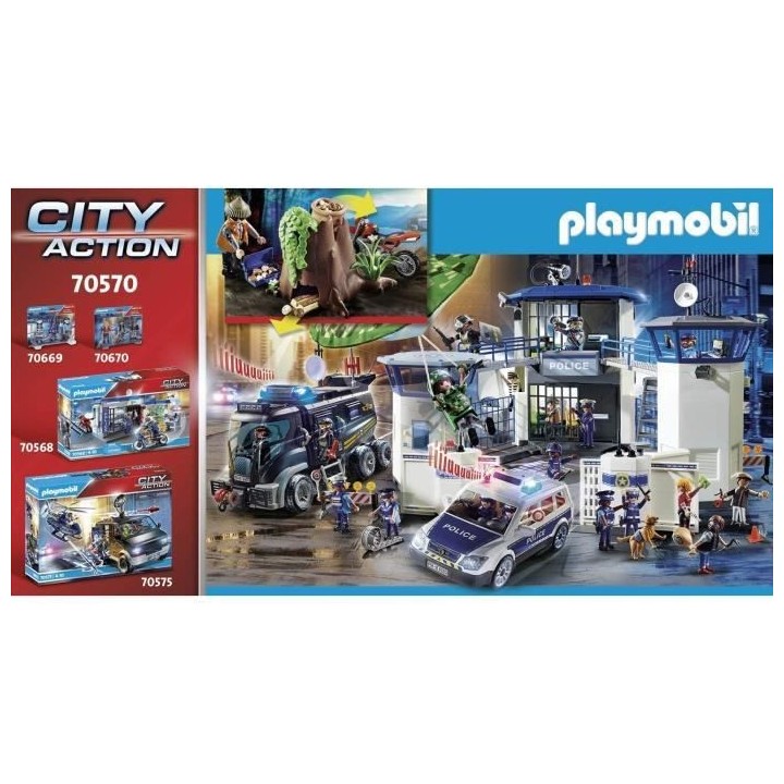 PLAYMOBIL - 70570 - Policier avec voiturette et voleur a moto