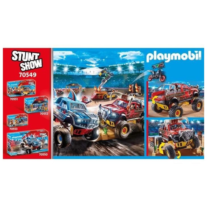 PLAYMOBIL - 70549 - Stuntshow 4x4 de cascade Taureau