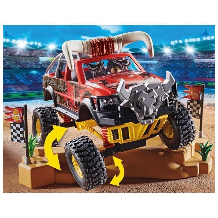 PLAYMOBIL - 70549 - Stuntshow 4x4 de cascade Taureau