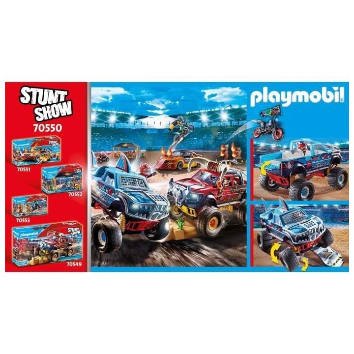 PLAYMOBIL - 70550 - Stuntshow Monster truck de cascade Requin