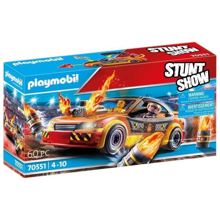 PLAYMOBIL - 70551 - Stuntshow Voiture crash test avec mannequin