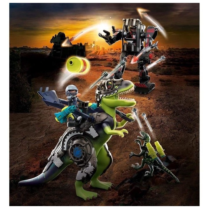 PLAYMOBIL - 70624 - Tyrannosaure et robot géant