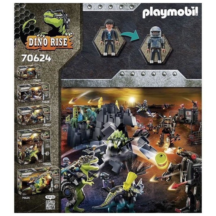 PLAYMOBIL - 70624 - Tyrannosaure et robot géant