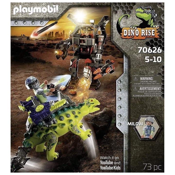 PLAYMOBIL - 70626 - Saichania et Robot soldat