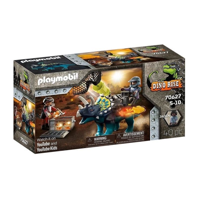 PLAYMOBIL - 70627 - Triceratops et soldats