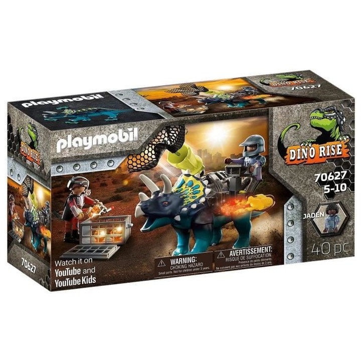PLAYMOBIL - 70627 - Triceratops et soldats