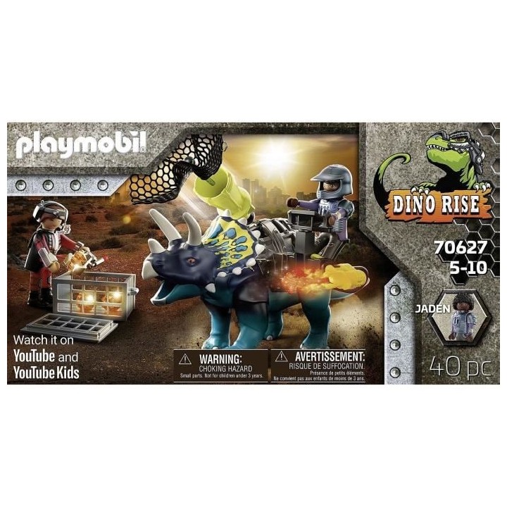 PLAYMOBIL - 70627 - Triceratops et soldats