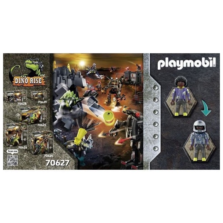 PLAYMOBIL - 70627 - Triceratops et soldats