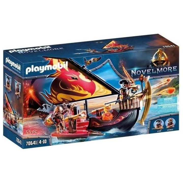 PLAYMOBIL - 70641 - Novelmore - Navire de combat des Burnham Raiders