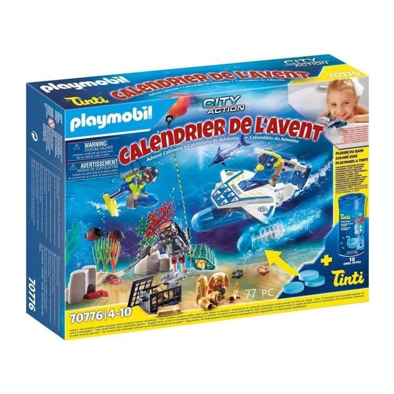 PLAYMOBIL - 70776 - Calendrier de l'Avent Jeu de bain - Policiers