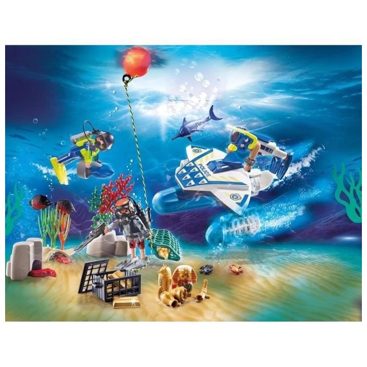 PLAYMOBIL - 70776 - Calendrier de l'Avent Jeu de bain - Policiers