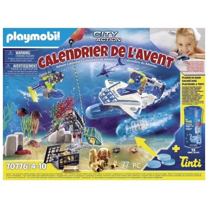 PLAYMOBIL - 70776 - Calendrier de l'Avent Jeu de bain - Policiers