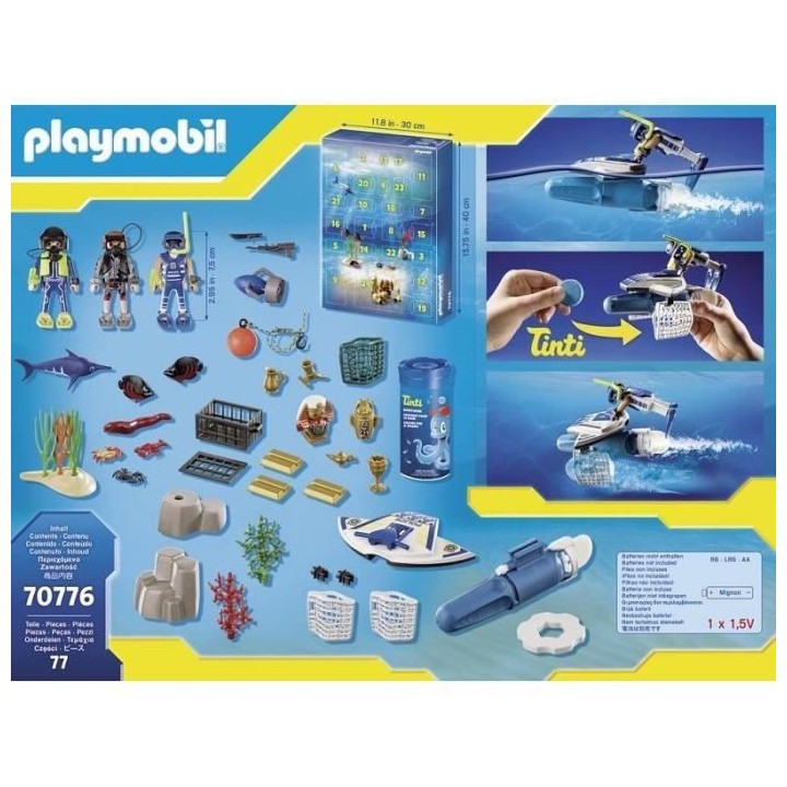 PLAYMOBIL - 70776 - Calendrier de l'Avent Jeu de bain - Policiers