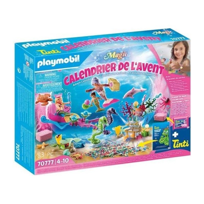 PLAYMOBIL - 70777 - Calendrier de l'Avent Jeu de Bain - Monde des Sirenes