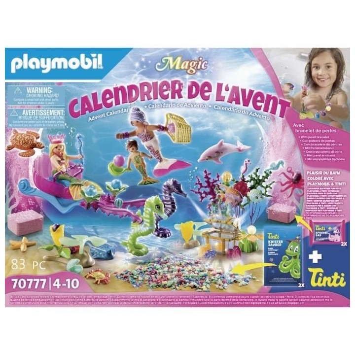 PLAYMOBIL - 70777 - Calendrier de l'Avent Jeu de Bain - Monde des Sire