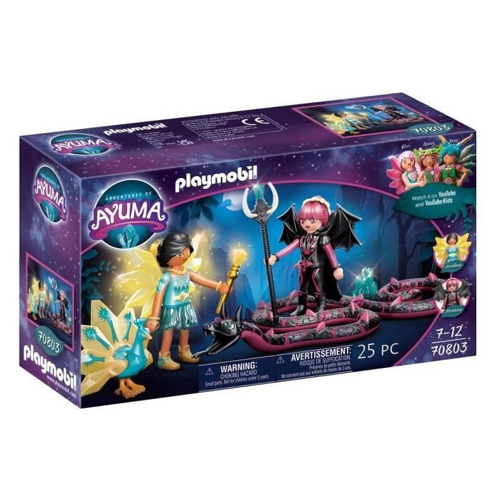 PLAYMOBIL - 70803 - AYUMA - Crystal Fairy et Bat Fairy avec animaux en