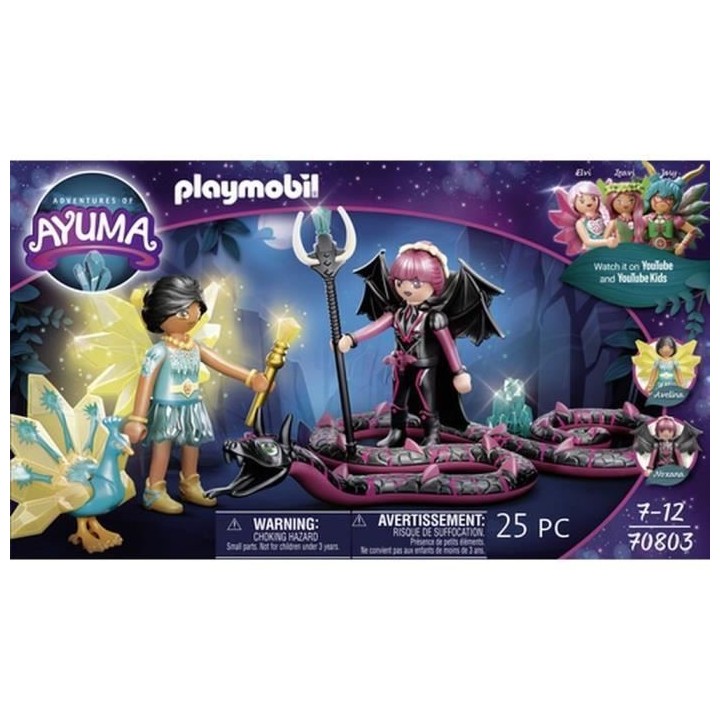 PLAYMOBIL - 70803 - AYUMA - Crystal Fairy et Bat Fairy avec animaux en