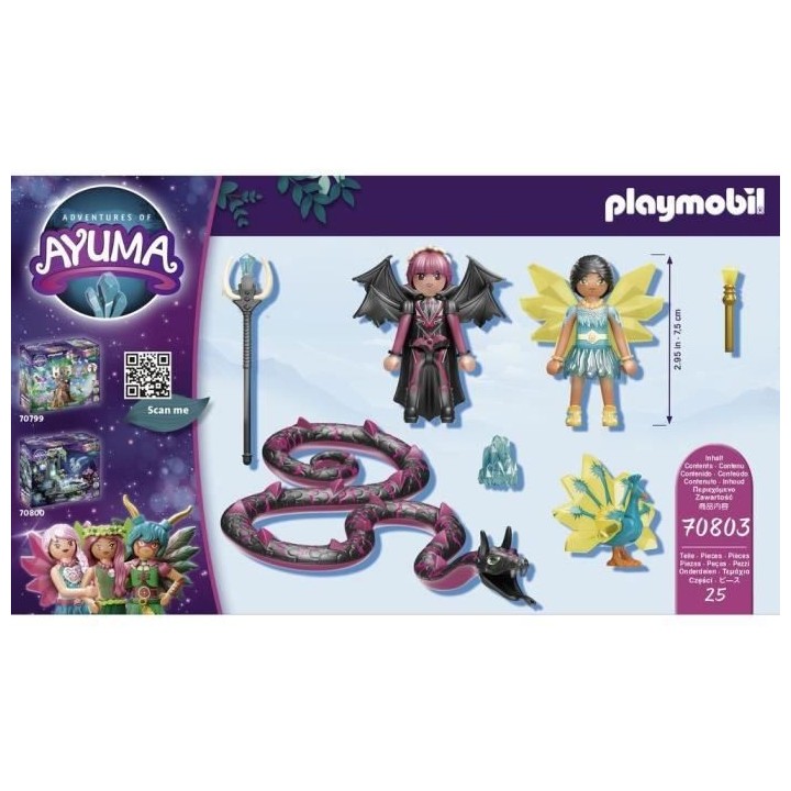 PLAYMOBIL - 70803 - AYUMA - Crystal Fairy et Bat Fairy avec animaux en