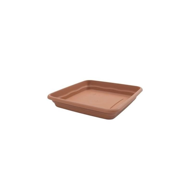 PLASTIKEN Plateau carré Ø 23 cm - Terracotta