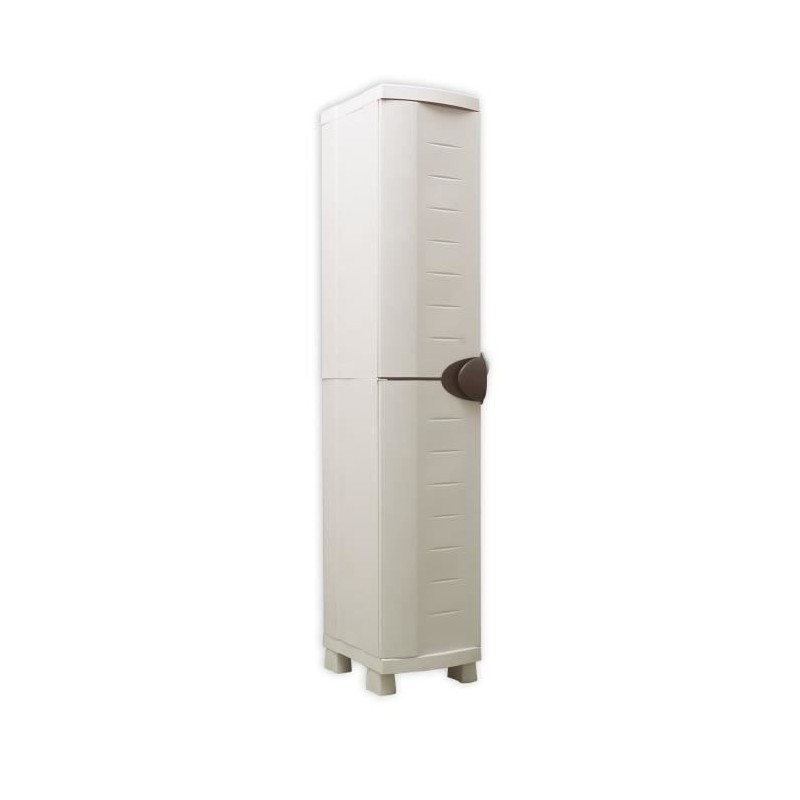 SPACESAVER 35 PLASTIKEN Armoire haute 1 Porte avec étageres - l 35 x p 45 x h 184 cm - Gamme Space SAVER - Intérieur et Extér