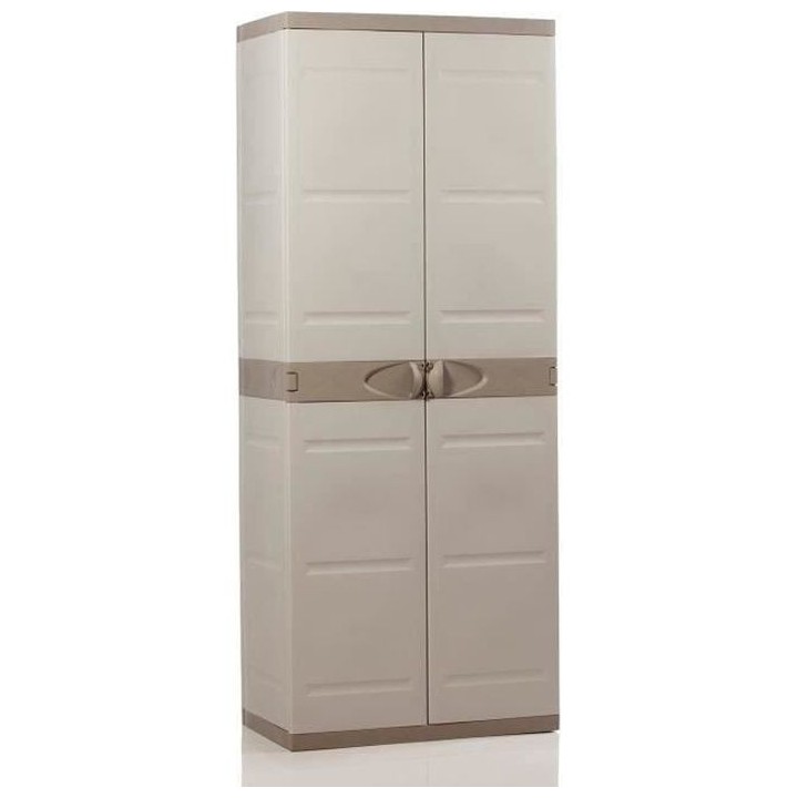 TITANIUM PLASTIKEN Armoire haute 2 portes avec étageres 70 x 44 x 176