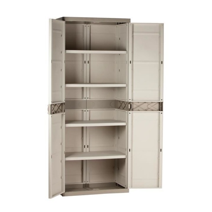 TITANIUM PLASTIKEN Armoire haute 2 portes avec étageres 70 x 44 x 176