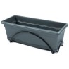 PLASTIKEN Jardiniere 50x20cm avec plateau et support balcon - Anthracite