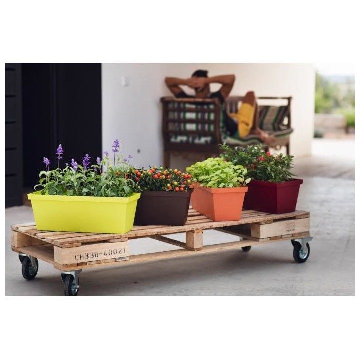 PLASTIKEN Jardiniere Tes - 50 cm - Gris anthracite