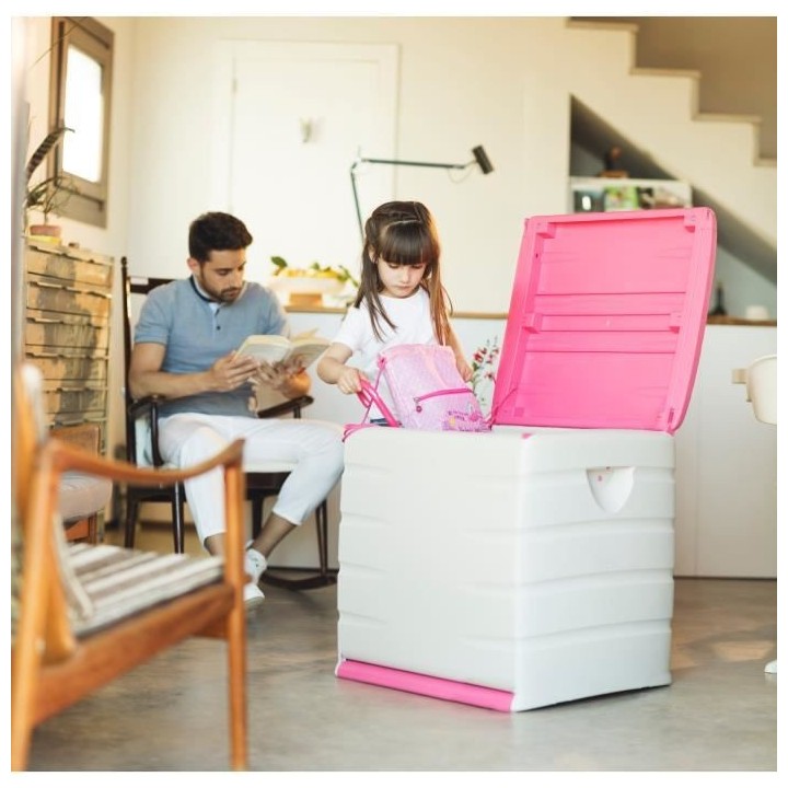 PLASTIKEN Coffre cadenassable avec roulettes - 190 L - Fonctionnel et