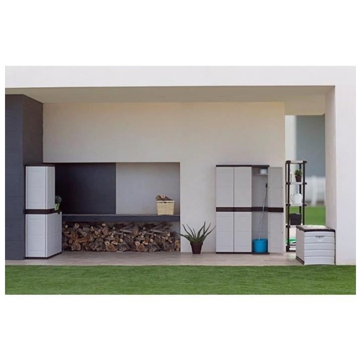 TITANIUM PLASTIKEN Armoire 2 portes avec étageres et penderie l70 x p