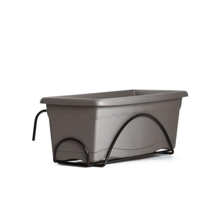PLASTIKEN Jardiniere 40x20 Cm + Plateau + Support balcon Collection TE