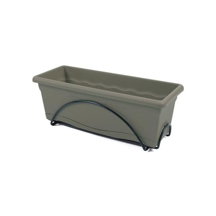 PLASTIKEN Jardiniere 50x20 Cm + Plateau + Support balcon Collection TE