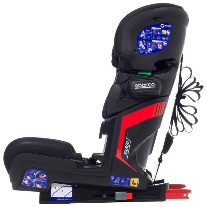 SPARCO SIEGE AUTO ENFANT SK800I ISIZE GROUPE 1/2/3 (9/36KG) NOIR ISOFI
