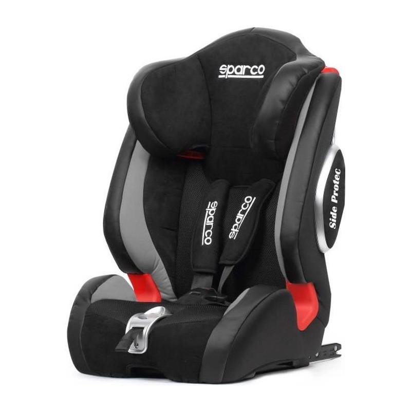 SPARCO Siege auto Isofix F1000KIG123GR - Groupe 1/2/3 (9-36 kg) - Noir et gris