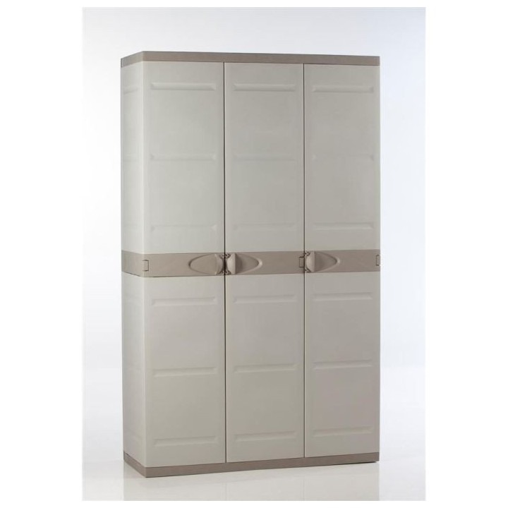 TITANIUM PLASTIKEN Armoire 3 portes avec étageres + penderie l105 x p