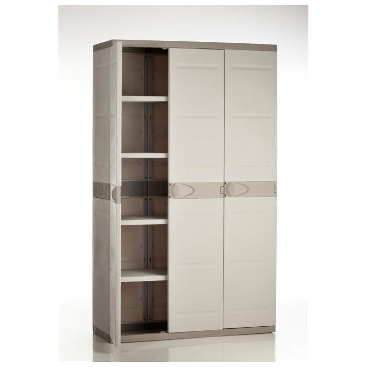 TITANIUM PLASTIKEN Armoire 3 portes avec étageres + penderie l105 x p