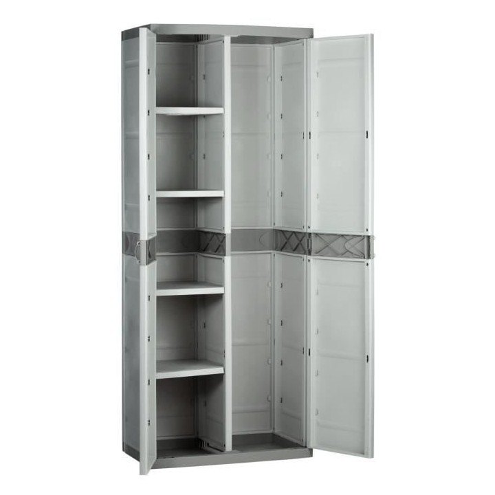 TITANIUM PLASTIKEN Armoire 2 portes avec étageres et penderie l70 x p